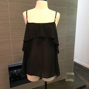 New, sheer black camisole top.